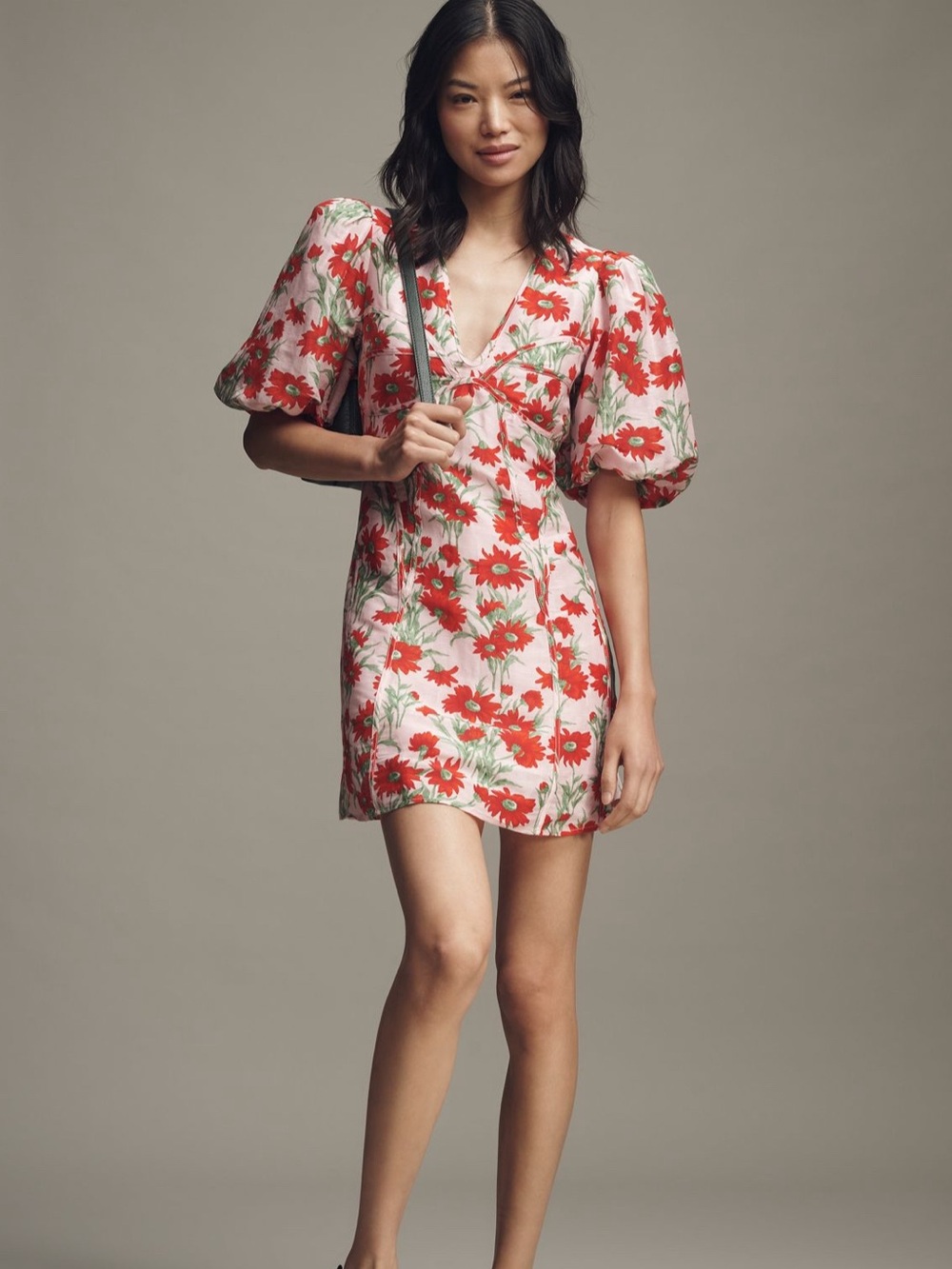 Anthropologie Lovaan Adeline Linen Silk Blend Mini Dress